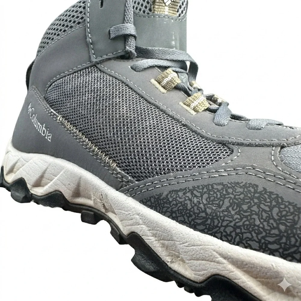 Columbia Techlite Mens Hiking Boots Size 10 Grey BM0163-053 Omni-Grip Trail Mid